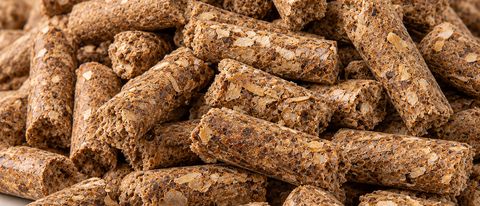 Groundnut shell pellets close-up